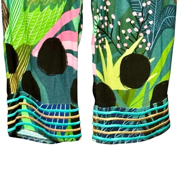 Farm Rio Anthropologie Tropique Tropical Bird Printed Elastic Waist Pants - Picture 8 of 14